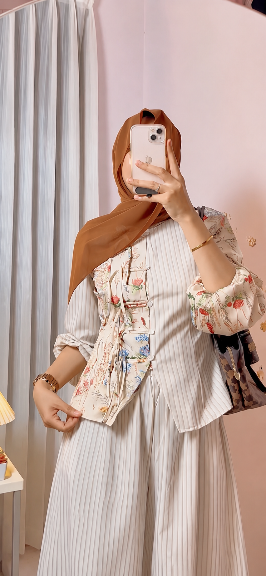 FLOWER STRIP SHIRT SKIRT