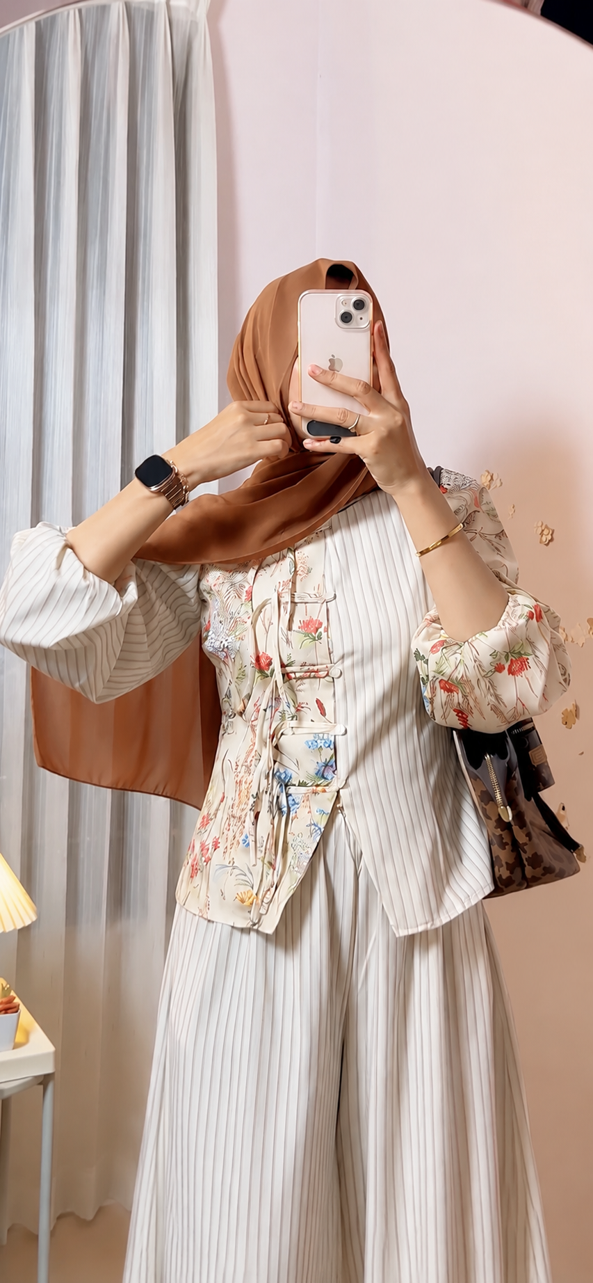 FLOWER STRIP SHIRT SKIRT
